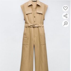 Stylish Tan Zara Jumpsuit